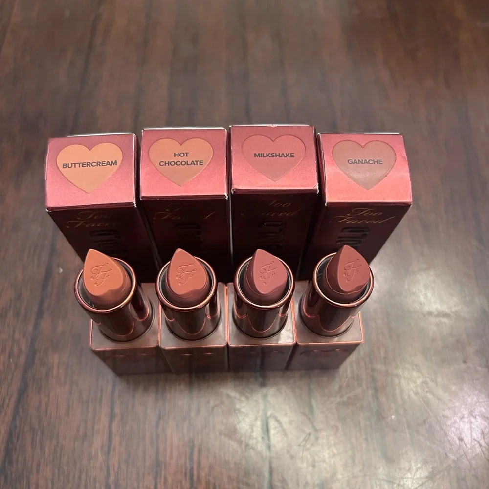 NEW Too Faced cream lipstick set of 4 NIB lipsticks